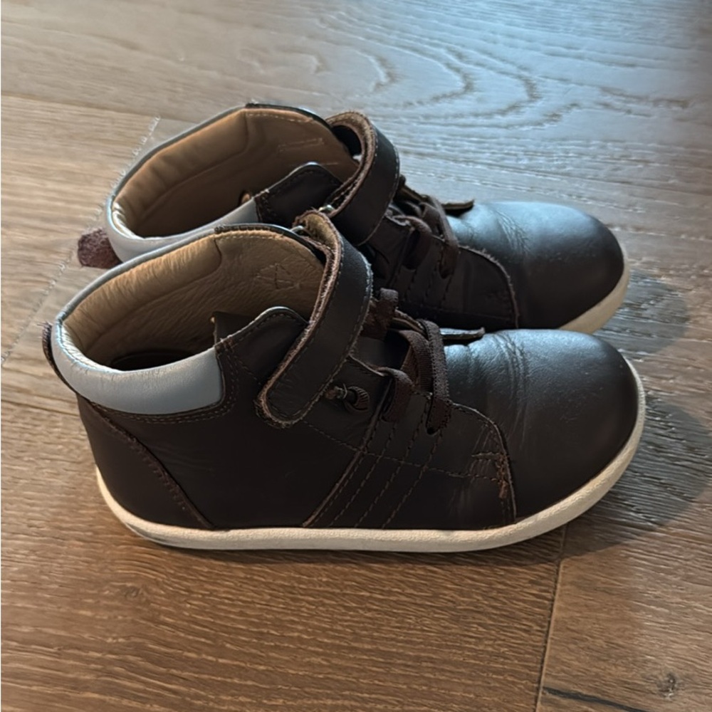 EUC OLD SOLES BOY'S 5077 LEATHER LONG HAUL SNEAKERS BOOTS BLUE size 12 / EU 29
